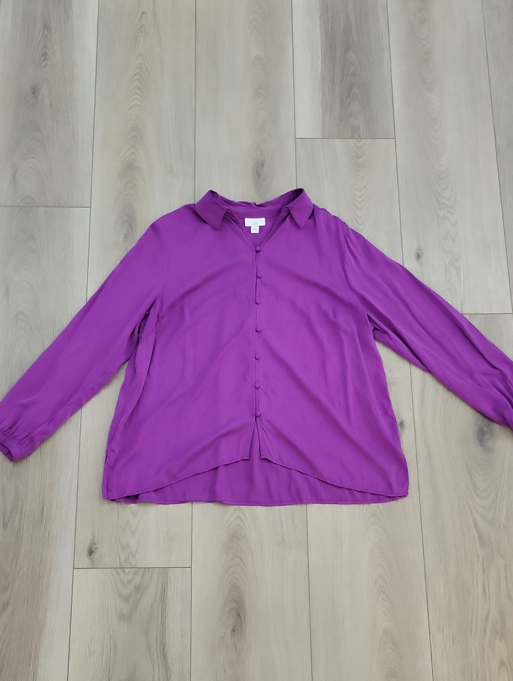 J. Jill Vibrant Purple Button-Front Long Sleeve Shirt